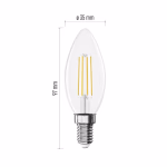 LED izzó Filament gyertya / E14 / 3,4 W (40 W) / 470 lm / Természetes fehér thumbnail 3