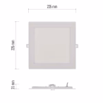 EMOS LED süllyesztett lámpatest NEXXO, négyzet, fehér, 18W, meleg fehér thumbnail 3