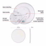 LED felületi lámpatest FLORI kerek, fehér, 22W, semleges fehér thumbnail 3