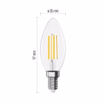 LED izzó Filament gyertya / E14 / 5,9 W (60 W) / 806 lm / Természetes fehér thumbnail 3
