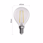 EMOS LED izzó Filament Mini Globe / E14 / 1,8 W (25 W) / 250 lm / természetes fehér thumbnail 3