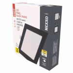 EMOS LED süllyesztett lámpatest NEXXO, négyzet, fekete, 12W, állítható színhőmérséklet thumbnail 1