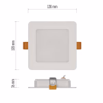 EMOS LED süllyesztett lámpatest RUBIC, négyzet, fehér, 9W, természetes fehér thumbnail 3