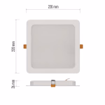 EMOS LED süllyesztett lámpatest RUBIC, négyzet, fehér, 24W, természetes fehér thumbnail 3