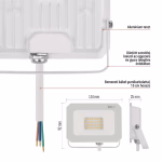 Emos LED reflektor SIMPO, fehér, 20W, 2000 lm, természetes fehér, IP65 thumbnail 3