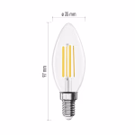 LED izzó Filament gyertya / E14 / 7 W (75 W) / 1055 lm / természetes fehér thumbnail 3
