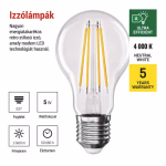 EMOS LED izzó Filament A60-körte / E27 / 5 W (75 W) / 1 060 lm / természetes fehér thumbnail 4