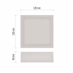 EMOS LED felületre szerelhető lámpatest NEXXO, négyzet, fehér, 7,6W, 680 lm, természetes fehér, IP20/IP40 thumbnail 2