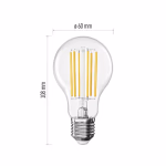 EMOS LED izzó Filament A60-körte A CLASS / E27 / 7,2 W (100 W) / 1521 lm / természetes fehér thumbnail 3