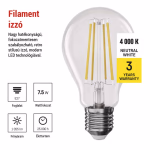 EMOS LED izzó Filament A60-körte / E27 / 7,5 W (75 W) / 1 055 lm / természetes fehér / dimmelhető thumbnail 4