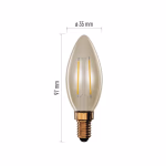 EMOS LED izzó Vintage gyertya / E14 / 2,5 W (20 W) / 225 lm / Meleg fehér thumbnail 3