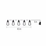 LED fényfüzér – 10x party égő, 4,5 m, kültérre és beltérre, vintage thumbnail 3