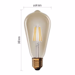 EMOS LED izzó Vintage ST64 / E27 / 4,5 W (40 W) / 420 lm / Meleg fehér thumbnail 3