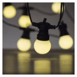 LED fényfüzér – 10x party égő, opál, 5 m, kültéri és beltéri, meleg fehér thumbnail 4
