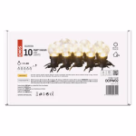 LED fényfüzér – 10x party égő, átlátszó, 5 m, kültéri és beltéri, meleg fehér thumbnail 8