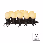 LED fényfüzér – 10x party égő, opál, 5 m, kültéri és beltéri, meleg fehér thumbnail 6