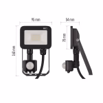 EMOS LED reflektor Inovo mozgásérzékelővel 10W 1100lm IP65, természetes fehér thumbnail 2