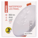 EMOS LED süllyesztett lámpatest VIXXO, kör, 10W 900lm IP65 természetes fehér thumbnail 3