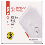 EMOS LED süllyesztett lámpatest VIXXO, négyzet, 7,5W 650lm IP65 természetes fehér thumbnail 3