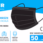 Limitless egészségügyi szájmaszk, fekete, 5x10 darab thumbnail 3