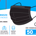 Limitless egészségügyi szájmaszk, fekete, 5x10 darab thumbnail 1