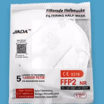 Jiada FFP2 fehér maszk, 20 db, hőnyomott, CE0370 thumbnail 2