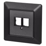 EMOS Adat-csatlakozó aljzat burkolat 2xRJ45, antracit thumbnail 1