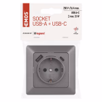 Emos Fali aljzat USB A+USB C, antracit thumbnail 3