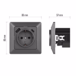 Emos Fali aljzat USB A+USB C, antracit thumbnail 2