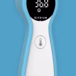 Elysium TP600 érintésmentes infravörös digitális lázmérő szilikon tokkal - Kék. Ajándék 2 db Elysium tartós elemmel. thumbnail 2