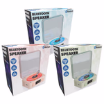 Bluetooth hangszóró, lemezlejátszó forma, LED világítás 14x15x7cm 3 féle