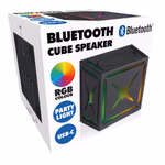 Bluetooth hangszóró, kocka forma, LED viláagítás 6,9x6,9x7,4cm