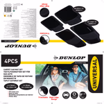 DUNLOP Autószőnyeg 4db Első: 65x41cm 65x41cm Hátsó: 41x40cm 1,6kg PES thumbnail 1