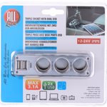 ALL RIDE Szivargyújtó aljzat-3x, 2xUSB 3,1A 12/24V  thumbnail 1