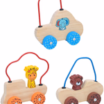 MARIONETTE WOODEN TOYS Baba ügyességi játék gurulós fa 16x5x18 3 féle