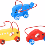 MARIONETTE WOODEN TOYS Fa baba készségfeljesztő gurulós játék 3 féle thumbnail 1