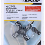 DUNLOP Szelepsapka black/silver 4pcs ALU 2.3x1cm