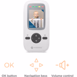 MOTOROLA Videós babafigyelő VM481, 2 hüvelykes színes kijelzős szülői egység, infravörös éjszakai látás, digitális zoom thumbnail 5