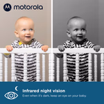 MOTOROLA Videós babafigyelő VM481, 2 hüvelykes színes kijelzős szülői egység, infravörös éjszakai látás, digitális zoom thumbnail 6
