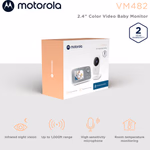 MOTOROLA Videós bébiőr VM482 2,4 hüvelykes LCD-kijelzővel, digitális zoommal és infravörös éjszakai móddal thumbnail 6