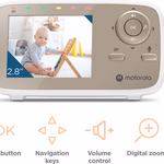 MOTOROLA Videós bébiőr VM483 2,8 hüvelykes színes kijelzővel, digitális zoommal és infravörös éjszakai látással thumbnail 7