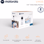 MOTOROLA Videós bébiőr VM35 5" WHT, színes kijelző, osztott képernyő, kétirányú kommunikáció thumbnail 5