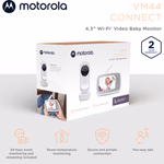 MOTOROLA VM44 HD WIFI Videós babaőr 4,3" színes kijelzővel és okostelefon applikációval, hőmérséklet kijelzés thumbnail 8
