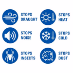 KINZO Ajtószigetelő gumi áttetsző 100x3,7cm 145gr thumbnail 6