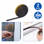 KINZO Öntapadós ablak szigetelő gumi D-forma 2db 300cm fekete thumbnail 1