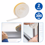 KINZO Öntapadós ablak szigetelő gumi D-forma 2db 300cm fehér thumbnail 1