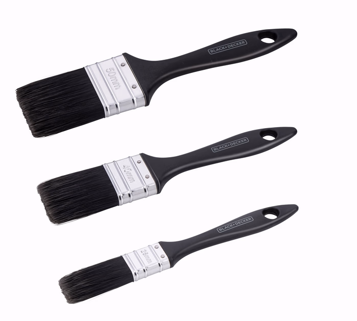 BLACK+DECKER Ecset készlet lapos 3db (50-40-25mm) minden festékhez, műanyag nyél - Image 1 of 6